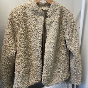 Light beige tan teddy jacket